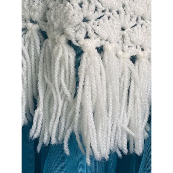 Hand Crocheted Scarf Off White 54"X 13" Table Runner Couch Cover Boho Vintage - Picture 10 of 16